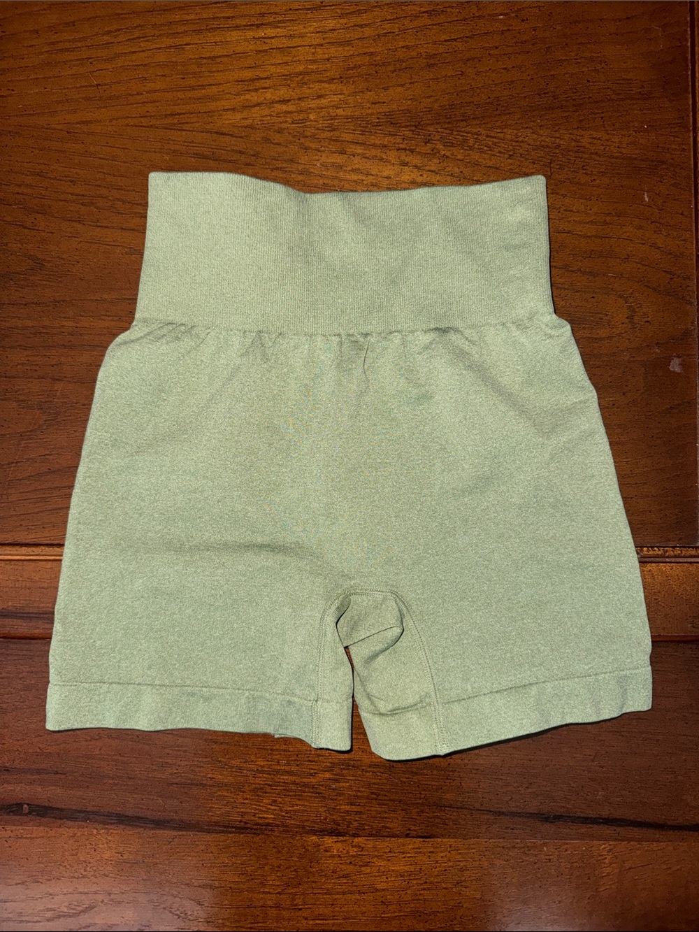 High-Waist Light Green Athletic Shorts
